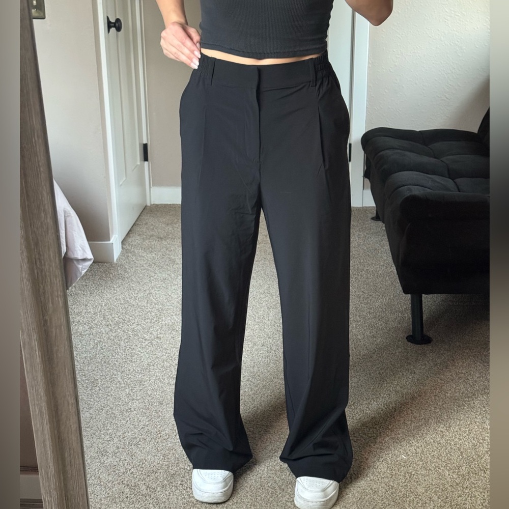 Alo High-Waist Pursuit Trouser Black | Wide Leg Pants (Size S)